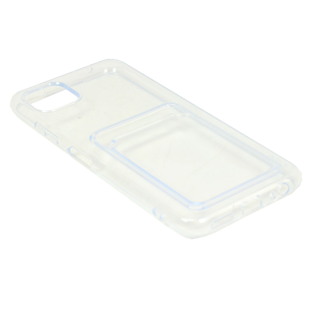 Slim TPU Soft Card Slot Holder Sleeve Case Cover for Samsung Galaxy A22 5G (Clear)